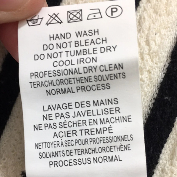 The Korner Cream Black Striped Knit Cardigan Womens‎ One Size Tunic Sweater - Picture 7 of 10